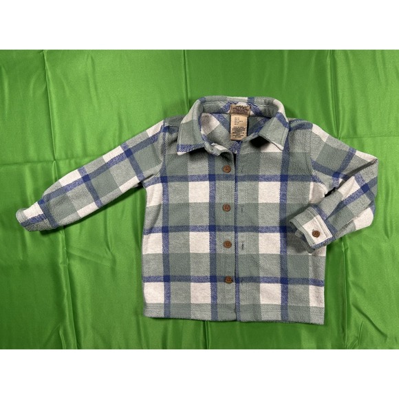 Telluride Clothing Co. Other - Telluride Clothing Co Kids Plaid Fleece Button Up Shirt Sage Green 2T